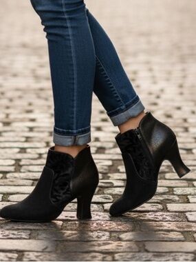 Ruby Shoo Kennedy Black Womens Victorian Gothic Ankle Boots Size 7